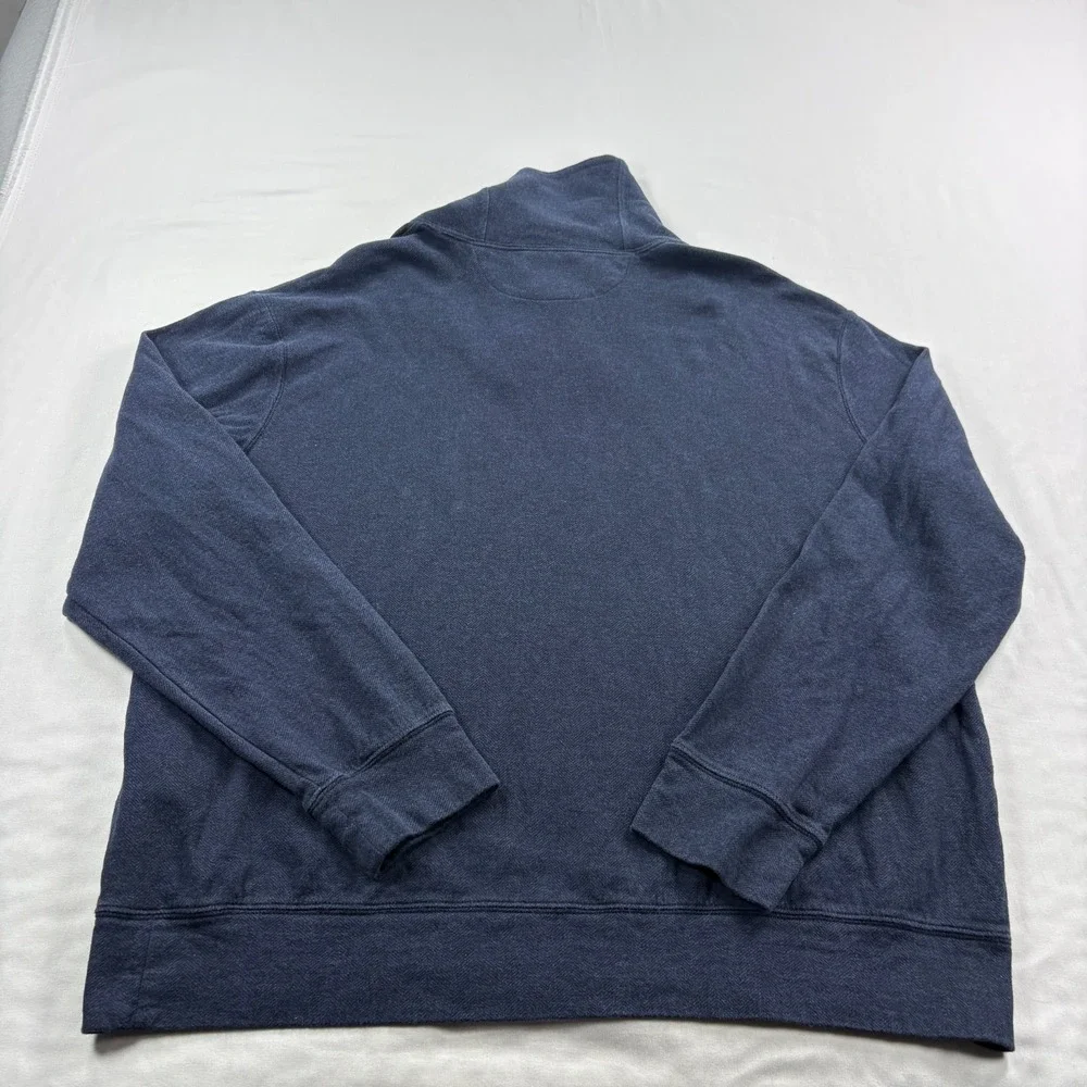 Polo Ralph Lauren Sweater Mens XL Blue Herringbone Shawl Collar Pullover Preppy